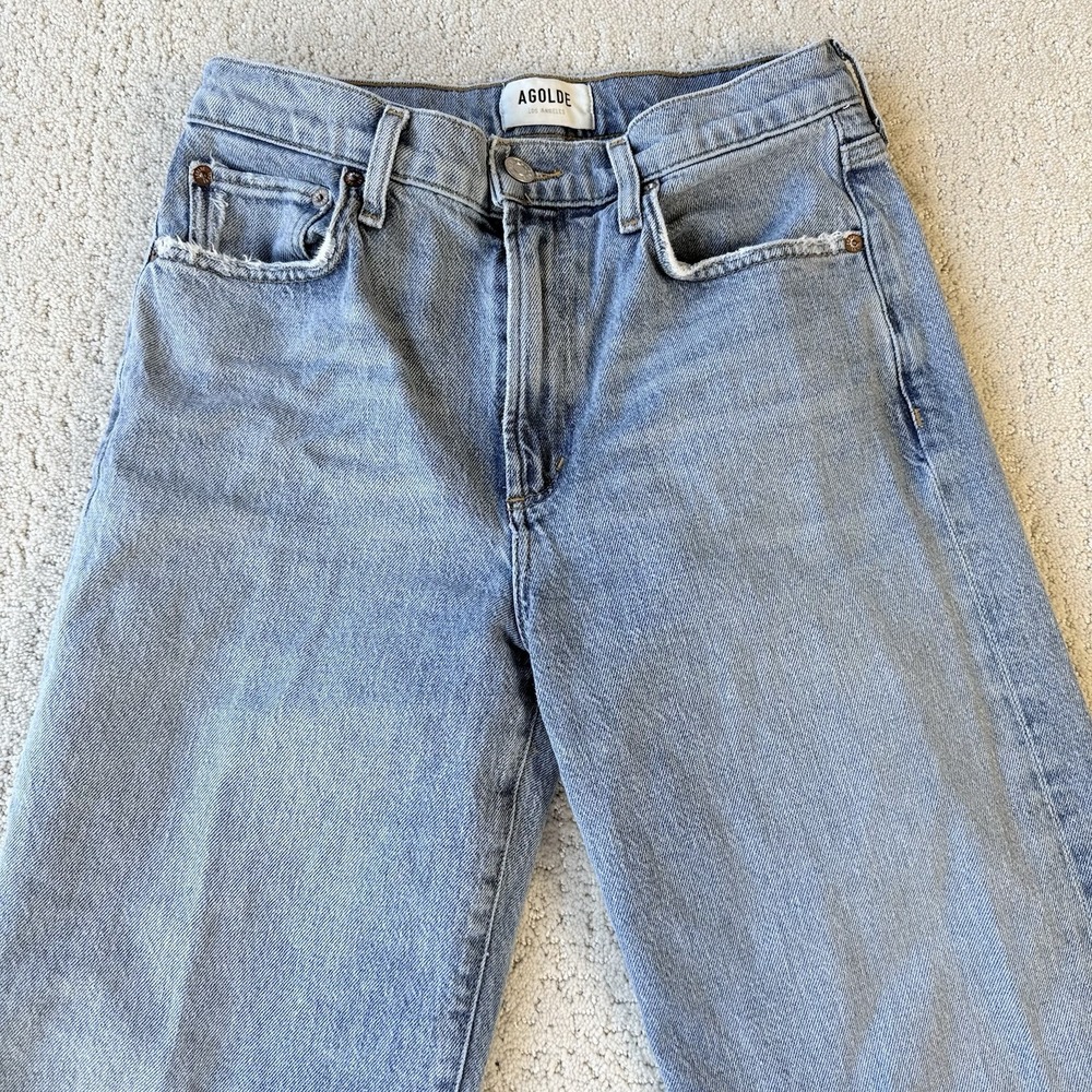 AGOLDE Harper Crop Womens Size 26 High Rise Straight Light Wash $188 - Picture 2 of 14